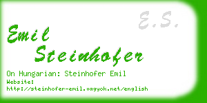 emil steinhofer business card